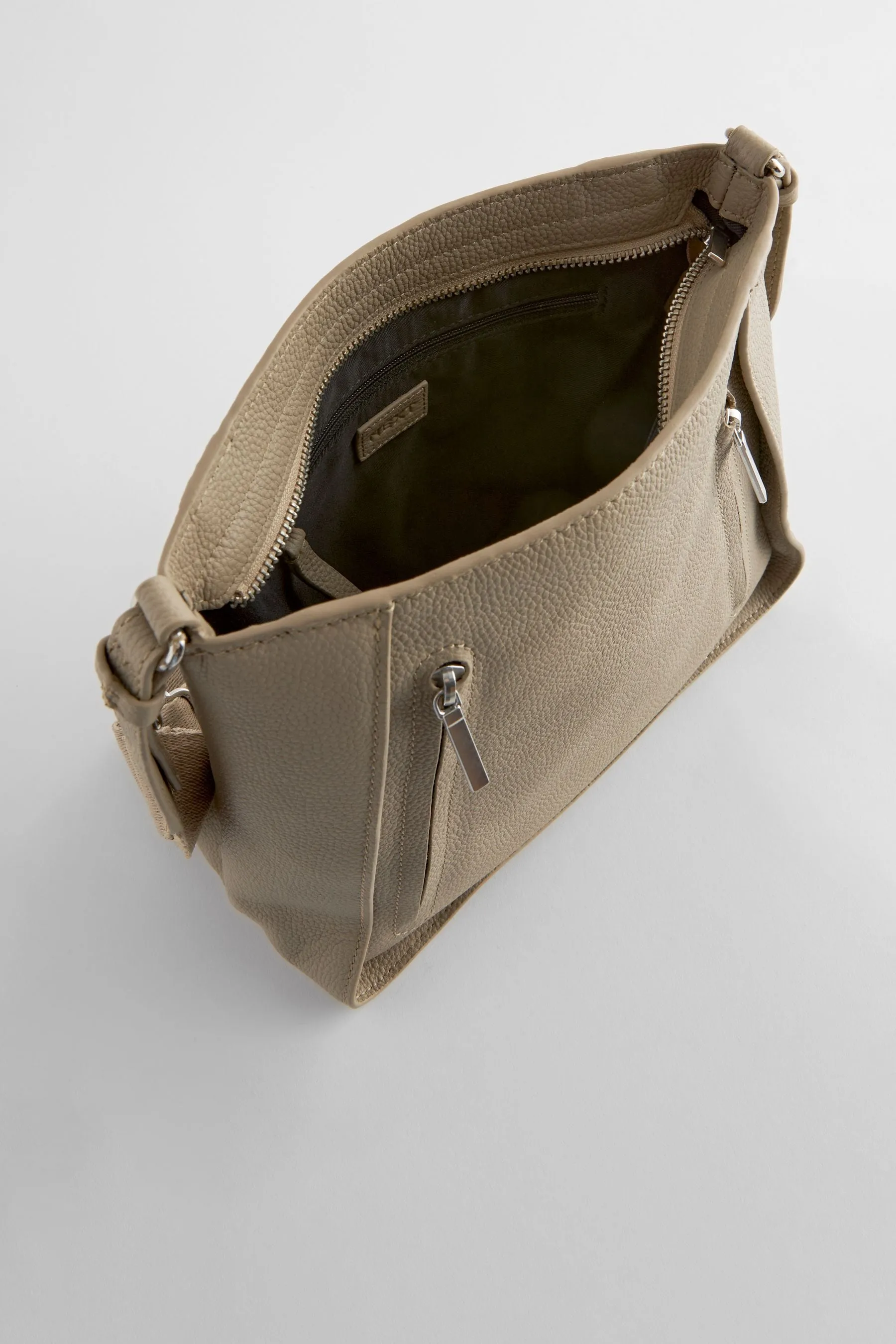 Borsa messenger Borsa in pelle con zip sul davanti