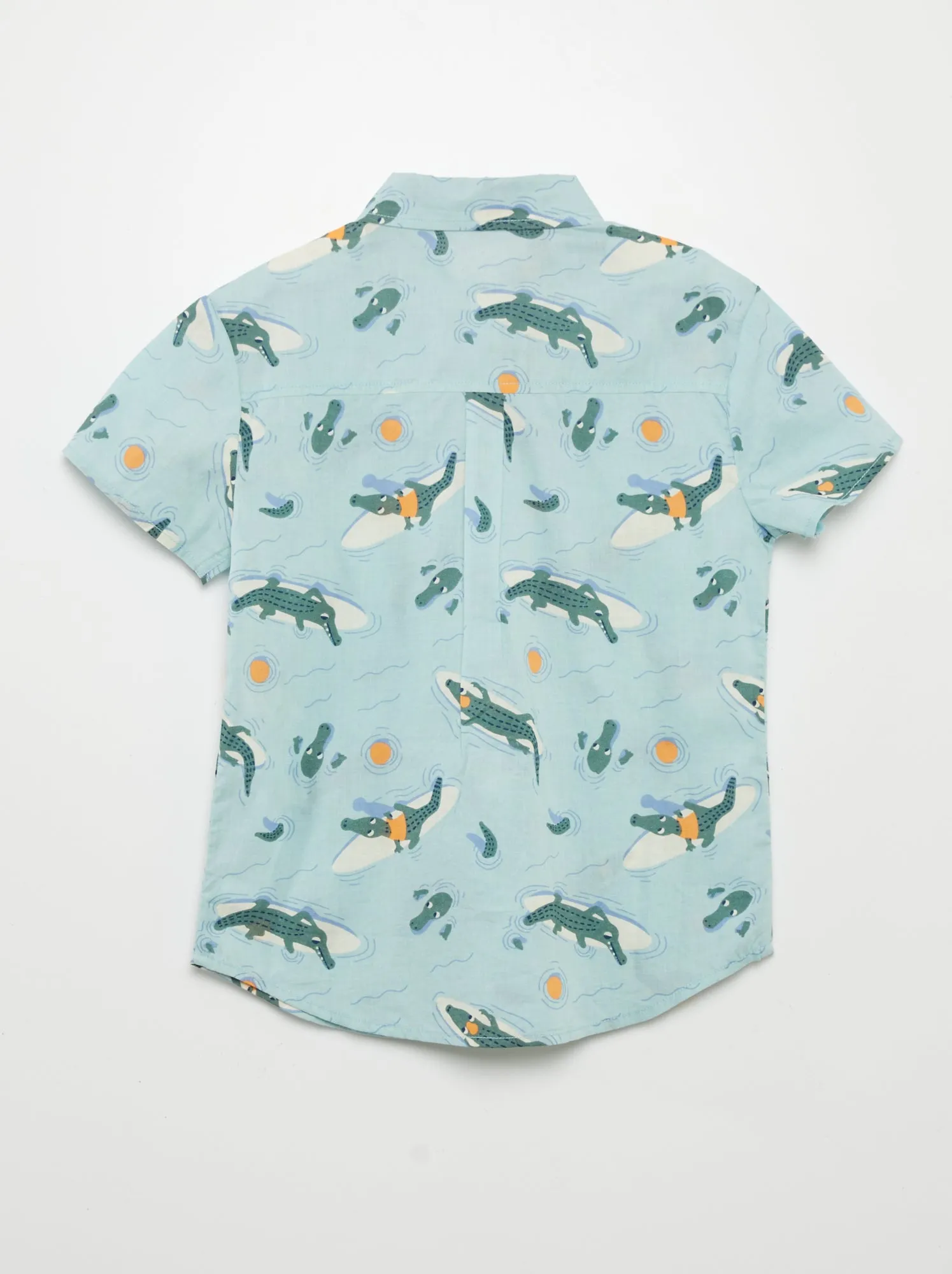 Camicia a maniche corte con stampa - BLU