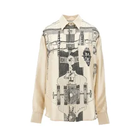 Camicia in twill di seta stampato