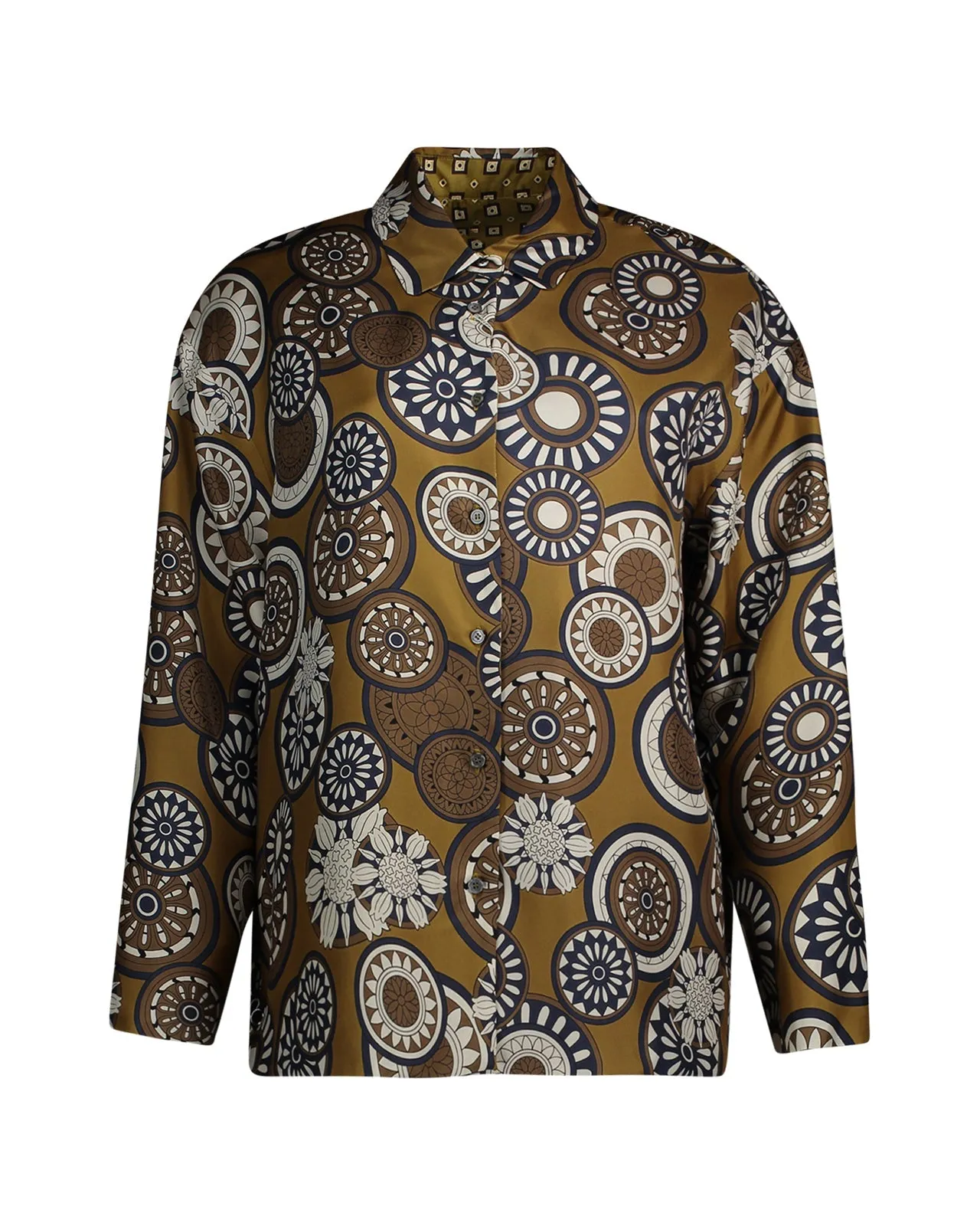 Camicia Timeshirt seta fantasia ocra